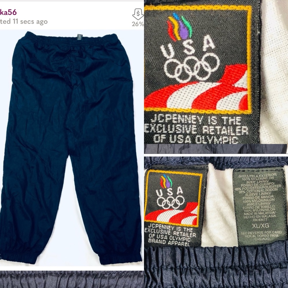 USA JCPenney Sz XL/XG Pants Rain/Windbreaker Men’s Blue